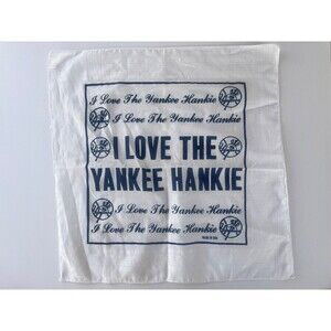 New York Yankees I Love the Yankee Hankie Vintage 1977 Handkerchief